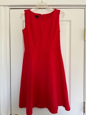 Talbots  Vibrant Red Sleeveless A-Line Midi Dress  Size Small
